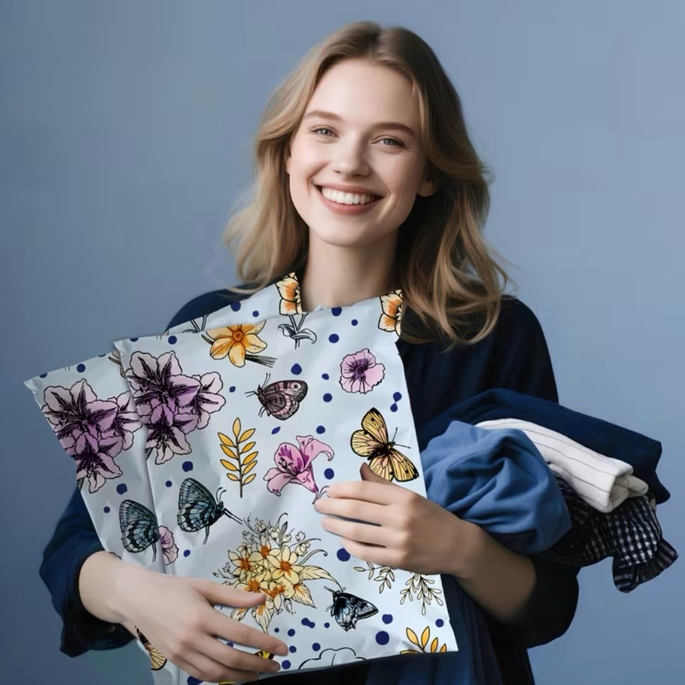 30 10” x 13” Flower & Butterfly Poly Mailers - Picture 3 of 3